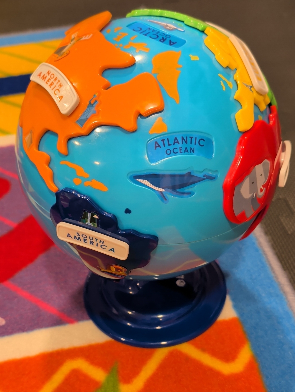 Interactive Kids Puzzle Globe - Blue and Multicolor